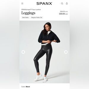 SPANX Black Leggings with Red Tag